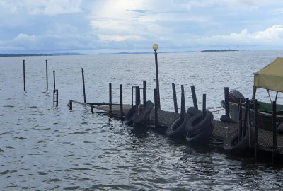 Violent storms caused severe damage to the dock and retaining wall on the Ngamba Island Chimpanzee Sanctuary in Uganda.